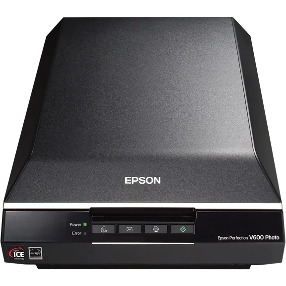 Restored Epson Perfection V600 Flatbed Photo Scanner, 6400 DPI High Resolution  P/N; B11B198011-NR (Refurbished)
