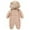 Beige, variant on tarylea Baby Romper Double Full Zipper Hoodies Fleece Lined Warm Jumpsuit Solid Color Cute Casual Winter Basic Clothes
