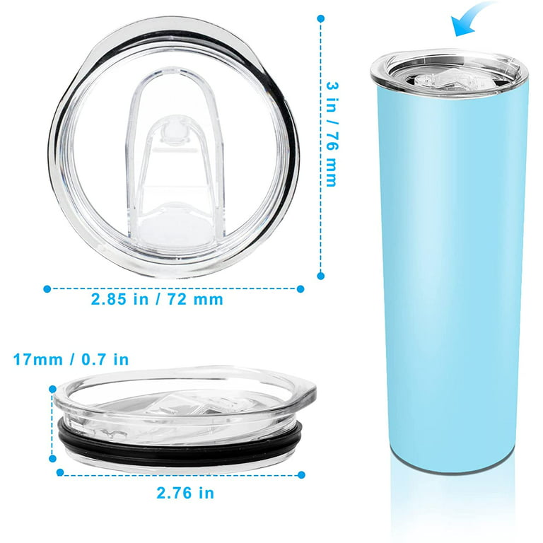 YiePhiot 20 oz Skinny Tumbler Replacement Lids Spill Proof Splash Resistant  Lids Covers for 2.76in Cup Mouth Compatible with YETI Rambler and More  Tumbler Cups (20 oz, 2 Pack) 