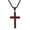 Black Red, variant on Cross Necklace for Men, Silver Gold Black Stainless Steel Cross Enamel Craft Minimalist Faith Cross Jewelry Mens Cross Pendant 24 Inch Adjustable Box Chain Unisex Cross Jewelry