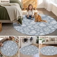 thumbnail image 5 of Blue Paisley Round Area Rug 3Ft Washable Small Circle Rugs for Kitchen Entryway, Ethnic Vintage Floral Botanical Abstract Non-Slip Carpet Floor Mats Indoor Outdoor Carpet Runner Aesthetic Home Decor, 5 of 8