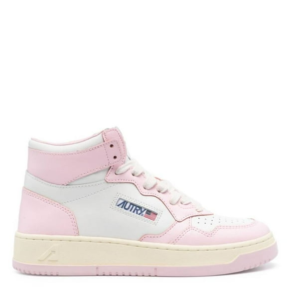 Autry Ladies Pink Medalist Panelled Leather Sneakers, Brand Size 35 ( US Size 5 )
