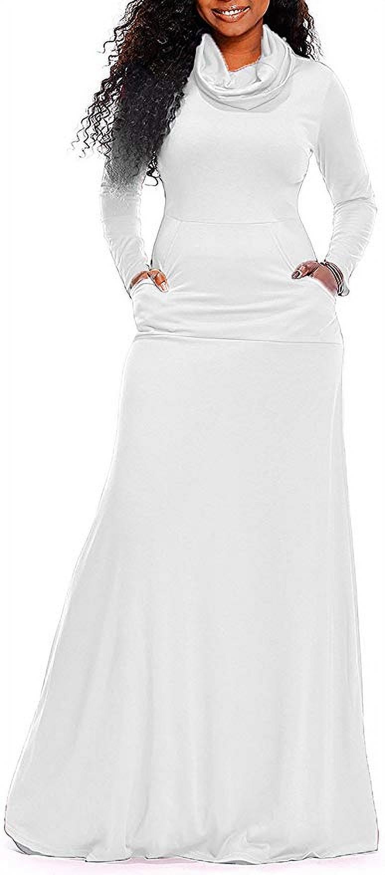 Women Cowl Neck Long Sleeve Loose Plain 