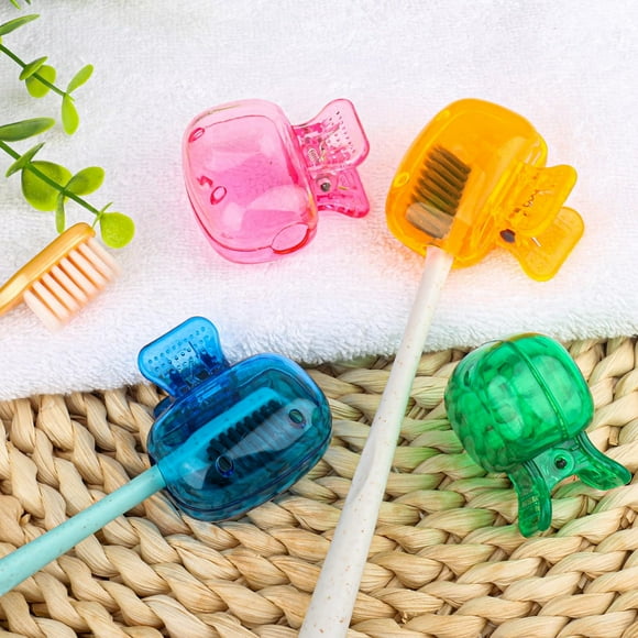 Easter Split Bottle - 4 Pack Travel Toothbrush Head Toothbrush Protector Cap Brush Pod Case Protective Portable Plastic Clip for Household Travel Camping Bathroom School Business, Easter Makeup