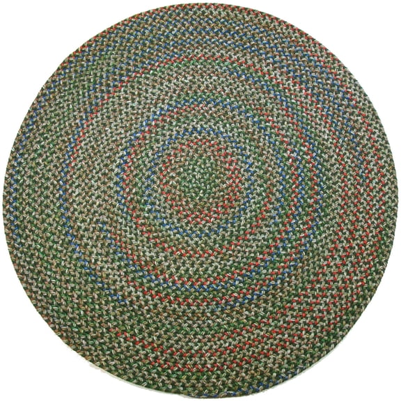 Rhody Rug Katie KA63 Sage 8 x 8 Round - Braided Area Rug, Home Decor, Floor Mat or Bedroom Rug - Easy Care, Ideal for High Traffic Areas in Hallway and Living Room - Made in USA
