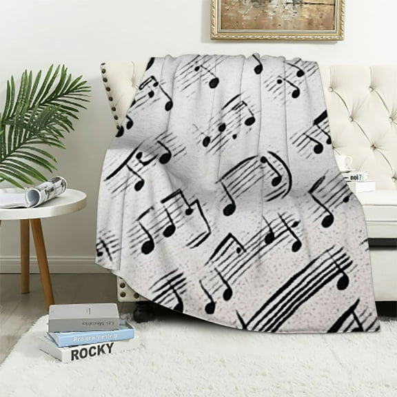 Autua Musical Notes Warm Lightweight Blanket Soft Fleece Blankets Throw Blanket Living Rooms Sofa Decor Cow Gifts All Seasons 40x50in