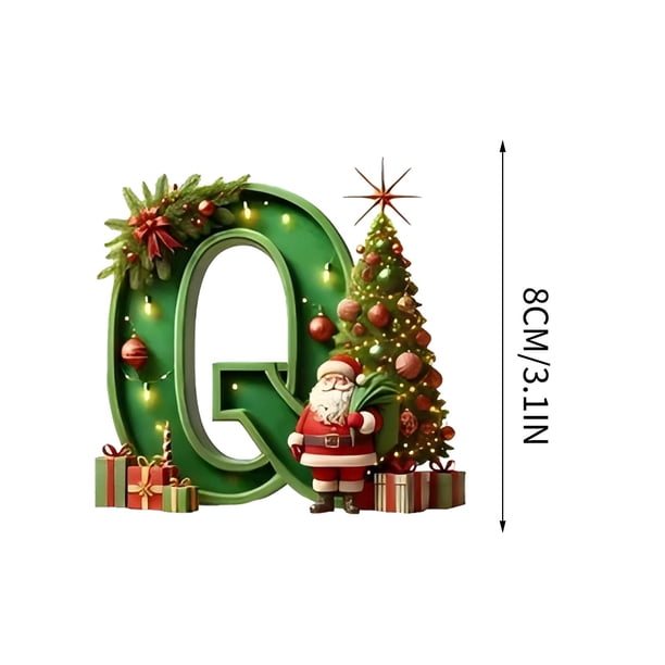 Adorno navideño personalizado con letras para árbol de Navidad - Colgante acrílico de 8 cm con diseño de gorro de Papá Noel | Decoración navideña DIY para el hogar, el árbol y regalos | Juego de 1