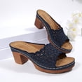 thumbnail image 5 of Wowcloth Women's Platform Heeled Slides – Solid Color Heel Design for Spring Summer Casual Fashion, 5 of 9