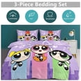 thumbnail image 5 of The Powerpuff Girls 3 Pieces Bedding Set 3D Printed Lightweight Bed Quilt Set Comforter Cover Set for Girls Kids Teens, 1 Quilt Cover 2 Pillowcases 102"x90", 5 of 8