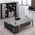 thumbnail image 2 of L Shaped Standing Office Desk Accessories Reception Executive Storage Computer Desks Home Conference Escritorio Modern Furniture My Lux Decor Round, 2 of 27
