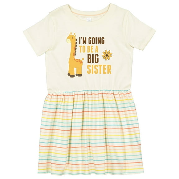 Inktastic I'm Going to Be a Big Sister Giraffe Girls Toddler Dress