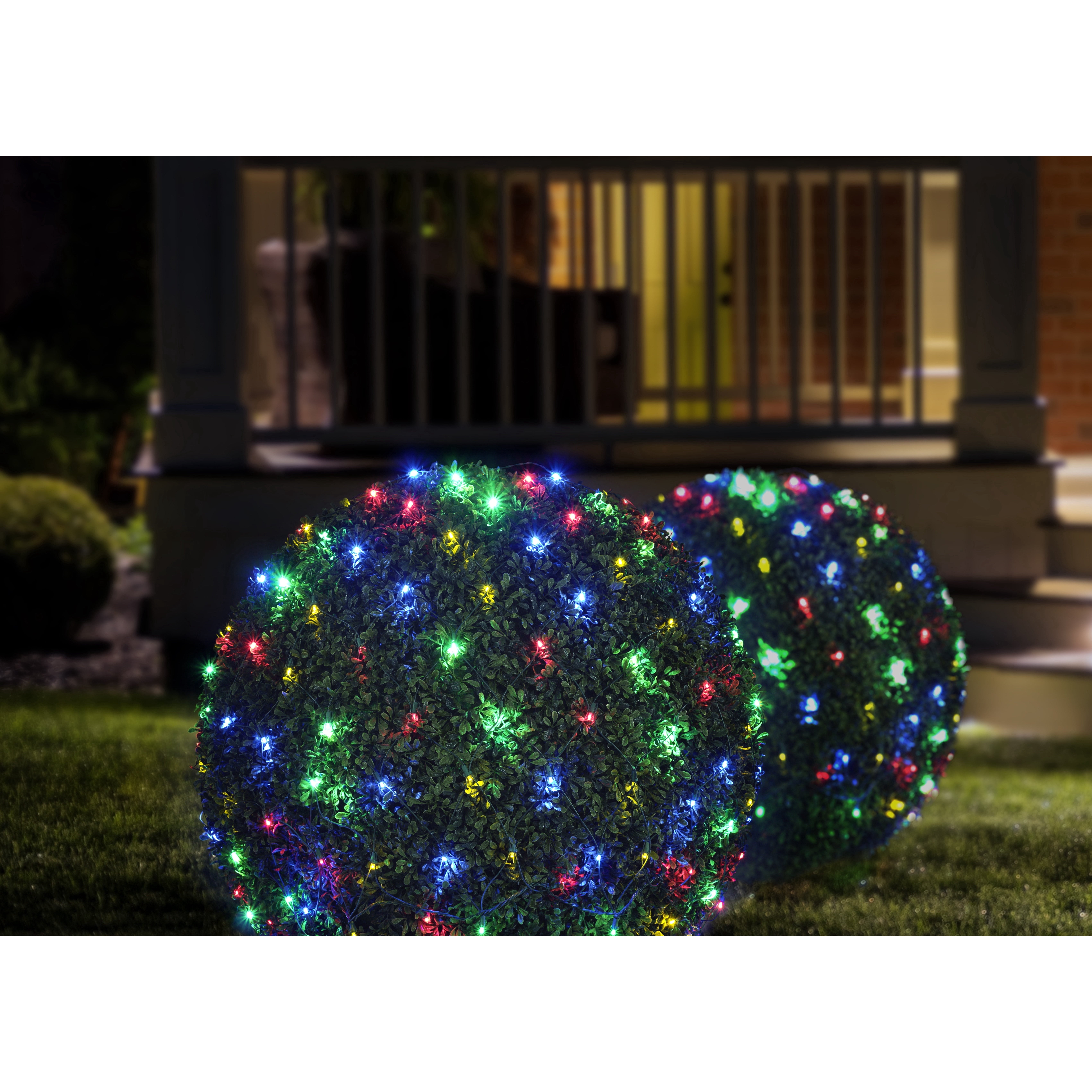 Indoor/Outdoor 150-Count LED Christmas Net Lights, Multicolor, Green Wire, 6' x 4', by Holiday Time