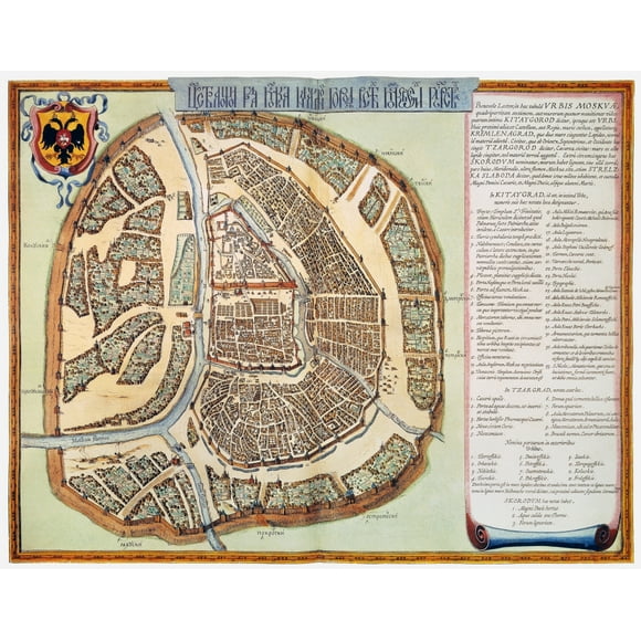 Moscow: Map, 1662. /Nengraved Map Of Moscow From Jan Blaeu'S Atlas Of 1662. Poster Print by (18 x 24)