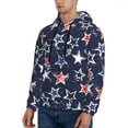 thumbnail image 3 of Pofeuu Watercolor Stars Print Mens Casual Hooded Collar Drawstring Hoodies Pullover Sweatshirts Casual Long Sleeve Shirts-4X-Large, 3 of 7