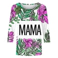 thumbnail image 5 of CYMMPU Blouses for Women Dressy Casual Crew Neck Spring Tops Flower Printed Summer Fashion Shirts Loose Fit T-Shirts 3/4 Sleeve Mother's Gift Topss Purple XXXL, 5 of 5