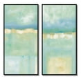 thumbnail image 2 of Designart "Landscape of Olive Sprigs - Nature's Canvas I" Abstract Liquid Ink Framed Wall Art Set Of 2 - Modern Blue Gallery Wall Frame Set For Home Decor, 2 of 6