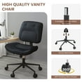 thumbnail image 6 of Erinnyees Black Armless Office Chair: PU Leather Mid-Back, Adjustable Height & 360° Swivel Rolling Desk Chair for Home & Small Spaces, 6 of 9