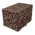 thumbnail image 1 of Grunge Dog Crate Cover, Antique Looking Checkered Pattern in Brown Tones Vintage Grid Aged Display, Easy to Use Pet Kennel Cover for Medium Large Dogs, 35" x 23" x 27", Multicolor, by Ambesonne, 1 of 6