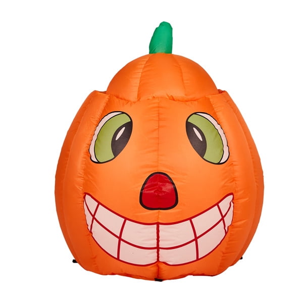2.8FT Halloween Inflatable Animated Pumpkin Ghost, 2 White LED Lights, Weather-Resistant Polyester, for Small Spaces/Accent Decor