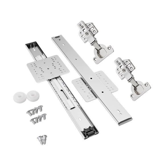 Concealed Cabinet Door Sliding Mechanism Innovative Flipping Up Folding Door Tracks for Easy Access Clutter Frees Appea