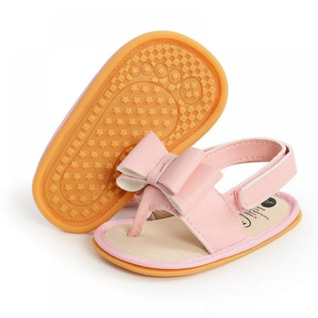 

Baby Girls Summer Sandals Non-Slip Soft Sole Infant Slippers Cotton Crib Shoes for Toddler First Walkers
