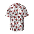 thumbnail image 2 of Fotbe Red Ladybugs On Black Dotted print Short Sleeve Button Down Shirts for Men Casual Summer Beach Wrinkle Free Shirt-X-Large, 2 of 7