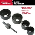 Hyper Tough Hole Saw Set with Arbor 11/4Inch, 11/2Inch, 2Inch and 21/8Inch, 3580
