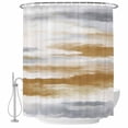 thumbnail image 2 of Brown Gray White Waterproof Fabric Shower Curtain,Vintage Rustic Abstract Mottled Art Waterproof Fabric Shower Curtain for Bathroom Curtains Bathtubs Shower Curtains with 12 Hooks Standard 66x72, 2 of 8