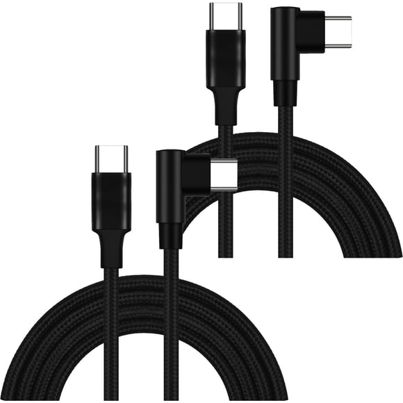 Cable USB-C 3m Speed Black 3LI 2Pzas 3m USB-C Recto a 90° Negro Rápida 60W 3A.