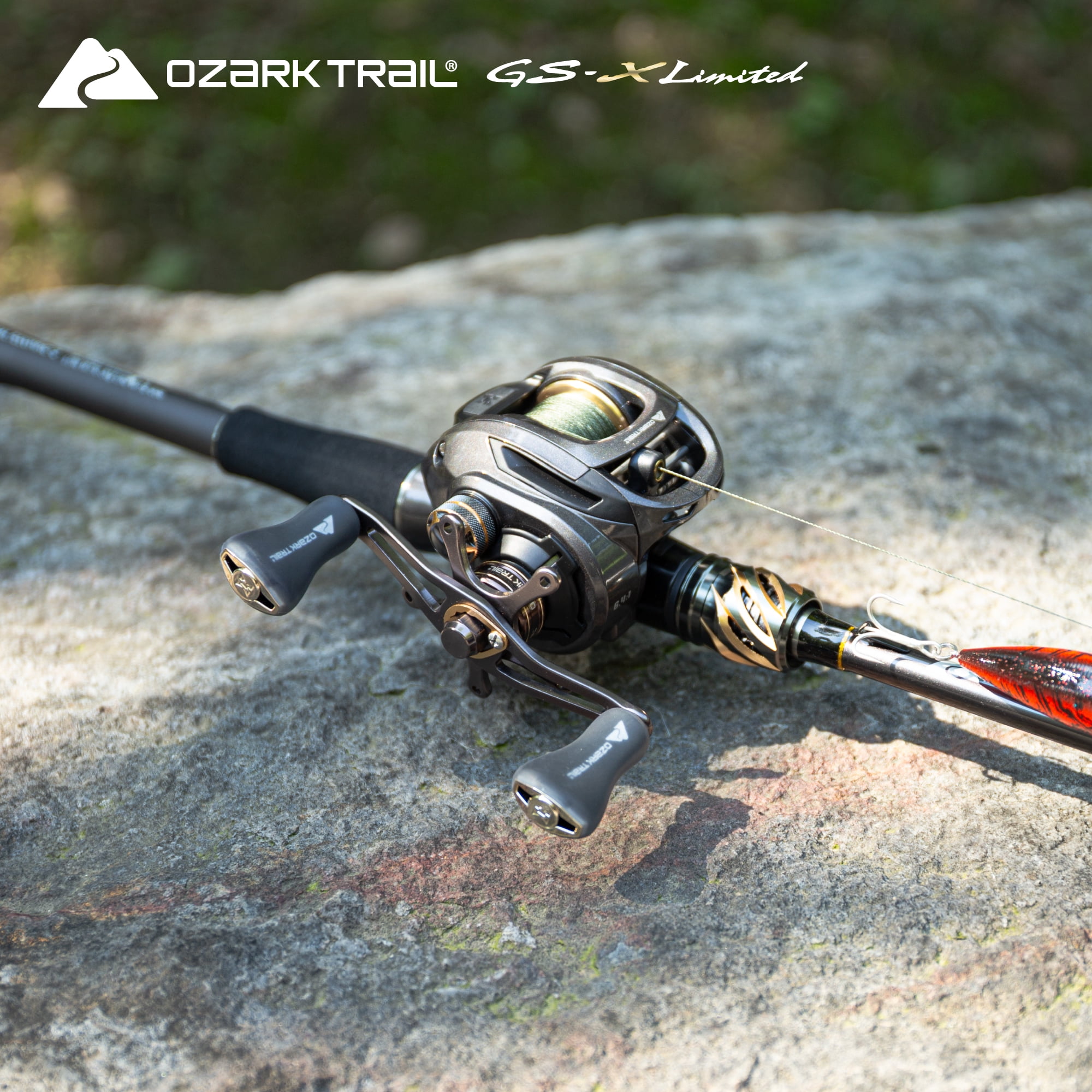 Ozark Trail GS-X Limited Baitcast Combo, 7'2” Medium Heavy Action Fishing Rod, Right Handle Retrieve, Fresh Water,Fuji Guide