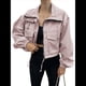 thumbnail image 2 of Chaqueta Corta para Mujer, Anorak Utilitario Extragrande con Cremallera y Bolsillos Rosa S, 2 of 8