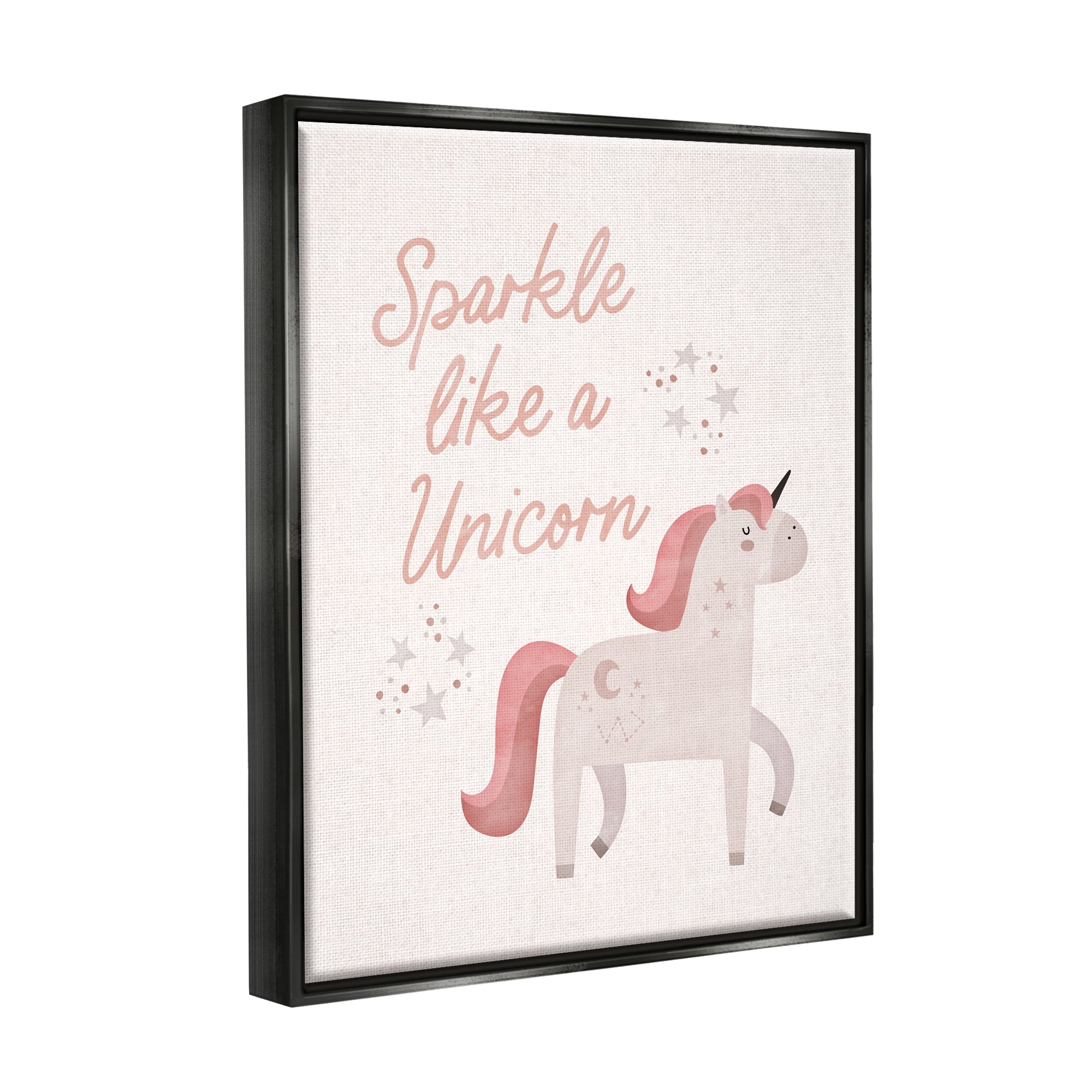 Stupell Sparkle Like A Unicorn Constellations Fairy Tales & Fantasy Painting Black Floater Framed Art Print Wall Art