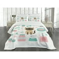 thumbnail image 3 of Ambesonne Kitten Quilted Bedspread Set 3 Pcs, Cartoon Domestic Siamese, Queen Size, Multicolor, 3 of 5
