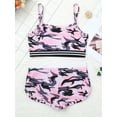 thumbnail image 7 of Kaerm KiKids Girls 2 Pieces Sleeveless Crop Top with Boyshorts Activewear Tankini Bathing Suits Camo Pink 14, 7 of 7
