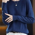 thumbnail image 5 of Suéteres de otoño e invierno para mujer, jerseys de punto ajustados con cuello redondo, ropa interior de color liso, suéter femenino, camisetas casuales, 5 of 5