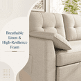 thumbnail image 6 of VANACC Sectional Sofa Bed with Storage and Soft Seat ,Reversible Pull Out Couch for Living Room,Beige, 6 of 10