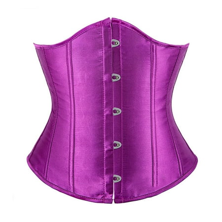 FJHNGBDH Women s Fashion Corset Bustier Waist Trainer Overbust Plus Size Sexy Brocade Underbust Boned Satin Corsets Shapewear