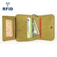 thumbnail image 3 of Cartera de cuero para niñas, bolso de mano corto con llavero, monedero, bolso de mujer, billetera pequeña con RFID y múltiples tarjetas, 3 of 3