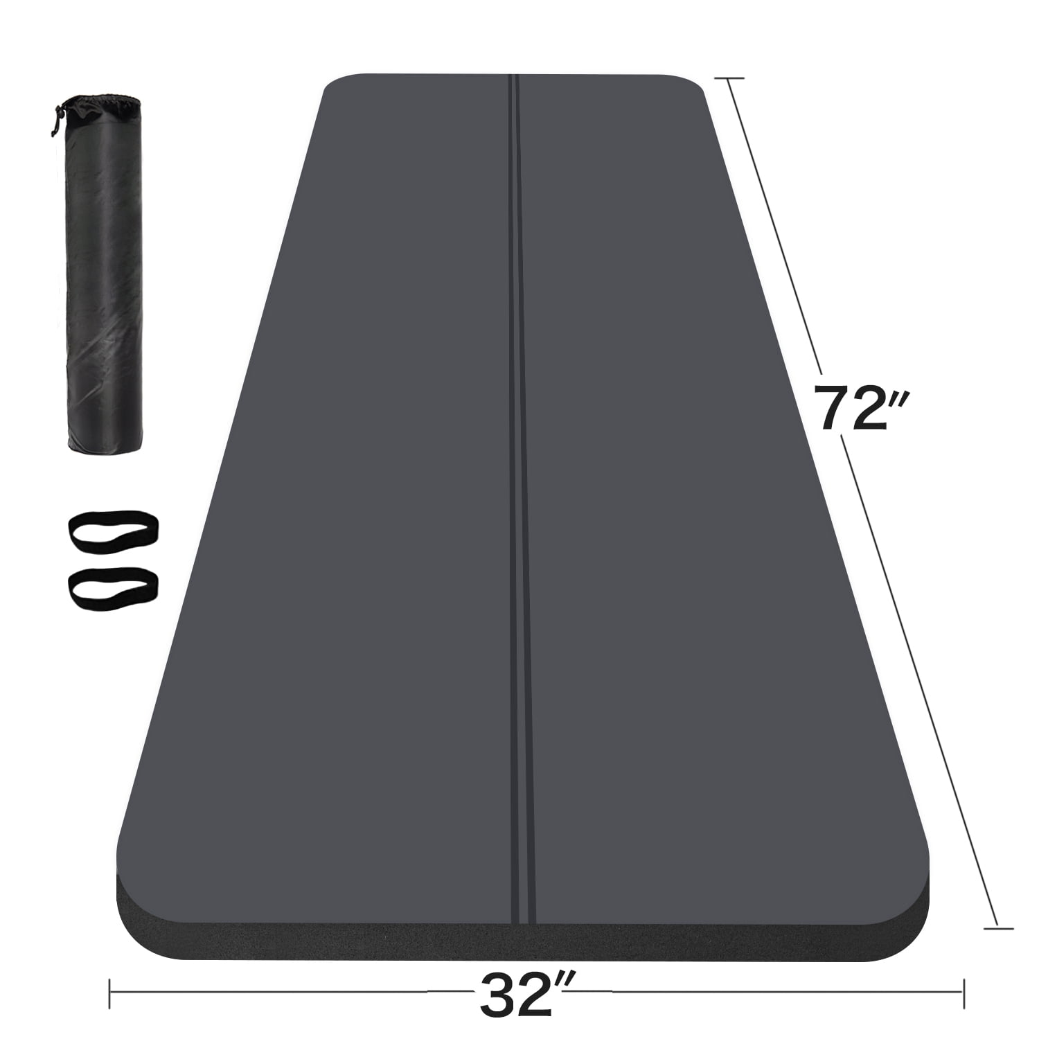 Extra Thickened 30mm Exercise Mat (72" x 32") for Men & Women Non Slip with High Density Large Shock Absorber Pad for Home Gym Travel & Floor Outside Fitness in Grey