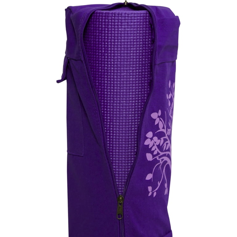 Fit Spirit Tree of Life Exercise Yoga Mat Bag w/ 2 Cargo Pockets - Purple  (MAT IS NOT INCLUDED)