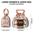 thumbnail image 5 of Pioneer Flower Floral Print Pattern Drawstring Lunch Bag Women - Drawstring Lunch Bag Insulated for Work Office - Stain-Resistant Large Lunchbags for Women with Multi-Pockets, 5 of 6