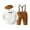 White, variant on GXFC Baby Boy Fall Gentleman Suits Clothes 6M 12M 18M 24M Infant Boys Long Sleeve Button Bowtie Romper Top and Suspender Pants and Hat 3Pcs Autumn Formal Outfits Clothing for Newborn Boys