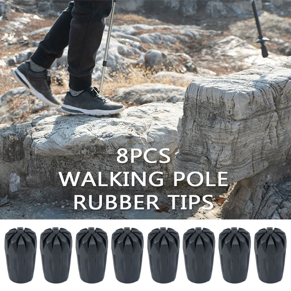 Useful Rubber Reinforced Tip End Cap Hiking Walking Stick Trekking Pole Covers . 