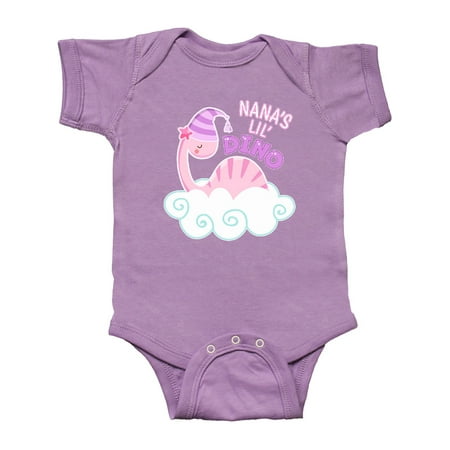 

Inktastic Nana s Lil Dino with Cute Pink Baby Dinosaur Gift Baby Boy or Baby Girl Bodysuit