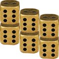 thumbnail image 3 of 6pcs Brass Craft Dices Simple Game Dice Props Solid Brass Craft Small Dices, 3 of 8