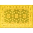 thumbnail image 1 of Ahgly Company Machine Washable Indoor Rectangle Oriental Yellow Traditional Area Rugs, 7' x 10', 1 of 4