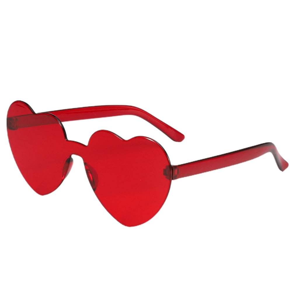 Heart Sunglasses for Women Colorful Heart Glasses Transparent Heart ...