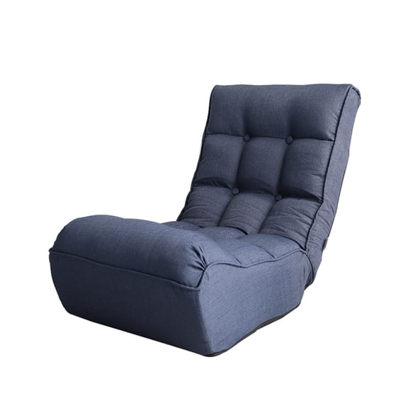 Comfortable Armchair Decorative Sponge Dark Blue Multifunctional Foldable Recliner Sofa for Living Room