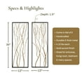 thumbnail image 5 of LuxenHome Set of 2 Gold Branches and Black Frame Rectangular Metal Wall Decor, 5 of 10