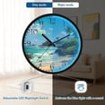 thumbnail image 5 of Voice Activated Clock with Glow Light 12 Inch Large Silent Wall Clock Battery Operated for Home Decor Serene Beach Scene, 5 of 8